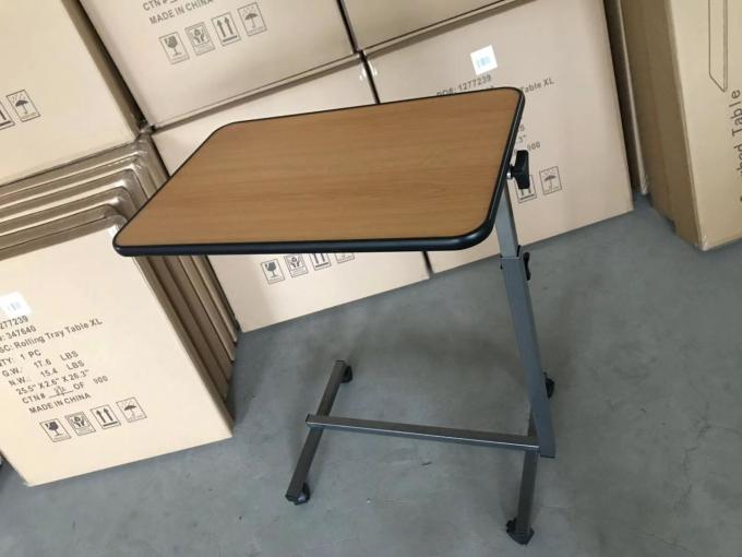 Eğilebilir Yüzey 700mm 1010mm Hastane Yatağı Tepsisi Masa Üzeri Yatak Yemek Masası 0