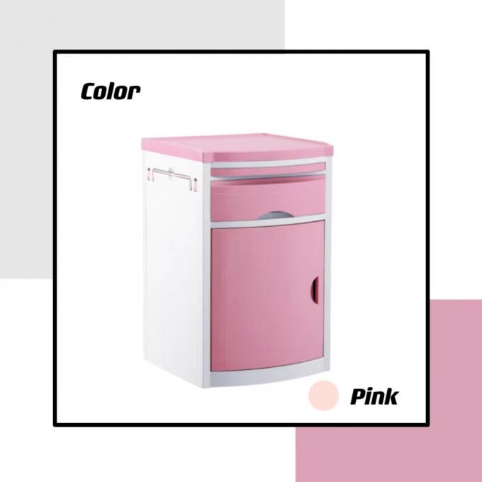 Hastane yatağı için ayrılmış pembe 143X130mm hasta ABS başucu masası 0