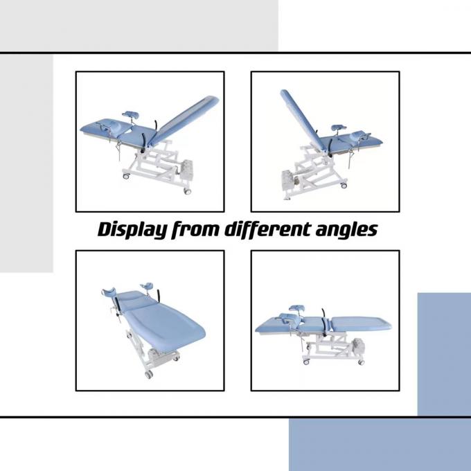 Bule Color Electric 3 Fcuntion Doğum Yatağı 90cm Metal Çok fonksiyonel Jinekolojik Masa 0