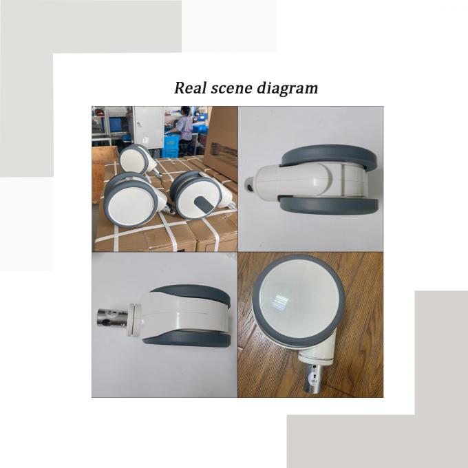 6 inç merkez kontrol tekerleği TPR+PP 32*50mm Tıbbi aksesuarlar ile tekerleği Beyaz 0