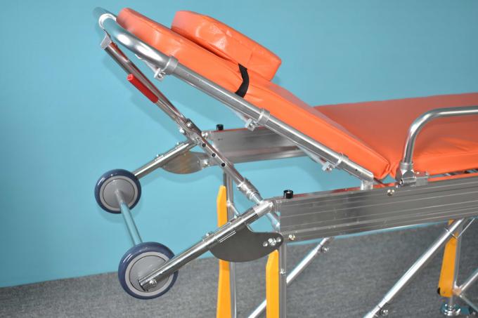 Yüksek Kaliteli Hasta İyileştirme Arabası Alüminyum Alaşım Malzemesi Tıbbi Ürün Katlanabilir Ambulans Çatlak 1