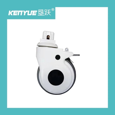 satın al 5 inç Universal Wheel With Brake Beyaz Özel Tıbbi Caster Hastane Kullanımı Çevrimiçi üretim