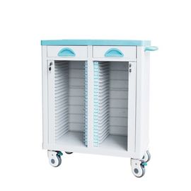 satın al ABS Hasta Kayıtları Tıbbi Depolama Arabası Yeşil Mavi 470 * 410 * 880mm Sessiz Tekerlekler Çevrimiçi üretim