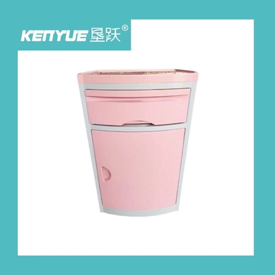 Hastane yatağı için ayrılmış pembe 143X130mm hasta ABS başucu masası