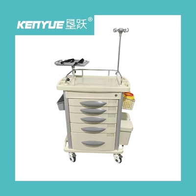Alüminyum Çerçeve Çekmece İnfüzyon Fonksiyonu Hemşire ABS 960mm Acil Tıbbi Arabası
