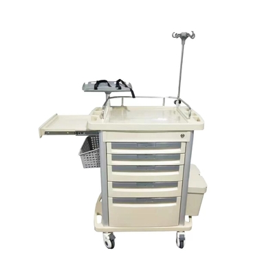 Alüminyum Çerçeve Çekmece İnfüzyon Fonksiyonu Hemşire ABS 960mm Acil Tıbbi Arabası