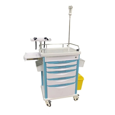 Alüminyum Çerçeve Çekmece İnfüzyon Fonksiyonu Hemşire ABS 960mm Acil Tıbbi Arabası