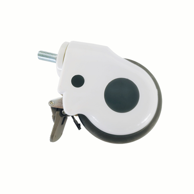 5 inç Universal Wheel With Brake Beyaz Özel Tıbbi Caster Hastane Kullanımı