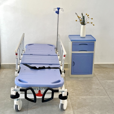Hastane Tıbbi İçin Hidrolik Ambulans Sedye Arabası Mavi