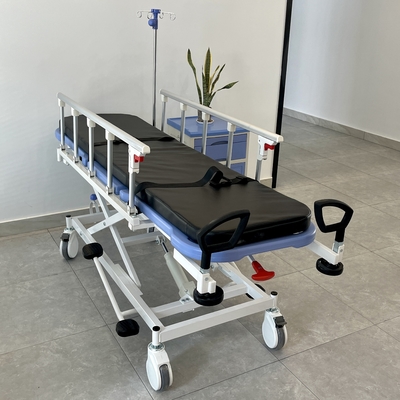 Hastane Tıbbi İçin Hidrolik Ambulans Sedye Arabası Mavi
