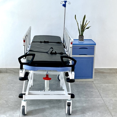 Hastane Tıbbi İçin Hidrolik Ambulans Sedye Arabası Mavi