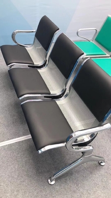 Konforlu bekleme odası mobilyaları için metal PU hastane bekleme alanı sandalyeleri