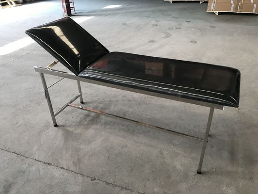 Siyah Hastane Arkalığı Ayarlanabilir Metal Muayene Masası