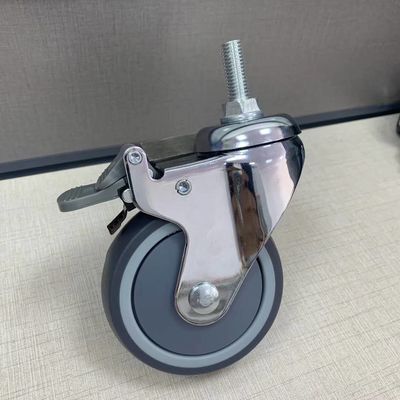 PU Mute Medical Orta Hizmet 4 İnç Kilitleme Kanepe Tekerleri Hastane Tekerleği