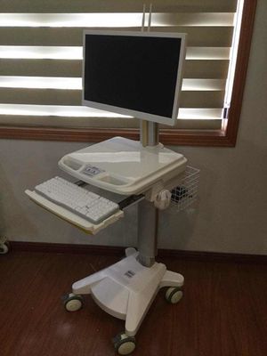 Entegre Bilgisayar İş İstasyonu Arabası ABS Ayarlanabilir Profil Sessiz Tekerlek