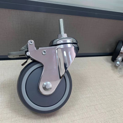 PU Mute Medical Orta Hizmet 4 İnç Kilitleme Kanepe Tekerleri Hastane Tekerleği