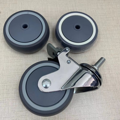 PU Mute Medical Orta Hizmet 4 İnç Kilitleme Kanepe Tekerleri Hastane Tekerleği