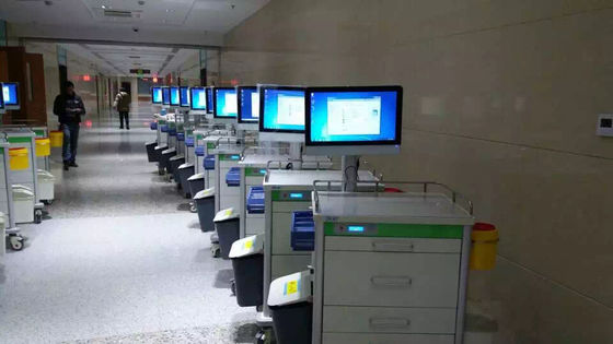 Elektrikle Hastane İş İstasyonu Arabası İçin Bilgisayar İlaç Arabaları