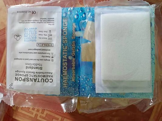 Tıbbi Tek Kullanımlık Emilebilir Jelatin Hemostatik Sünger 70x50x10mm