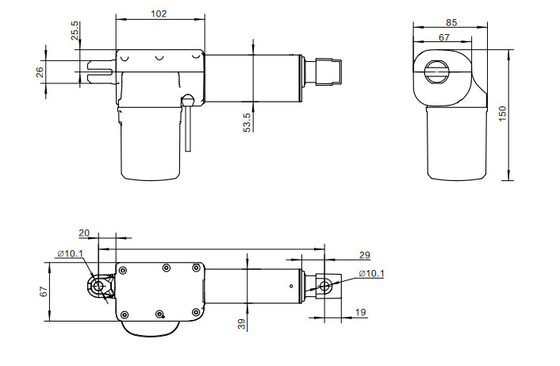 Tıbbi Elektrikli Lineer Aktüatörler 24V Motor Push 6000N ABS Plastik