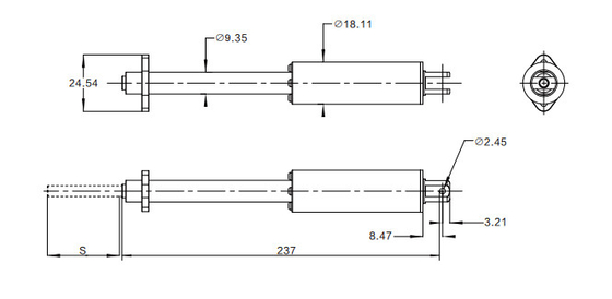 Mobilya Alanı için Küçük 12v DC Lineer Motor Aktüatör İtme Çubuğu 100N