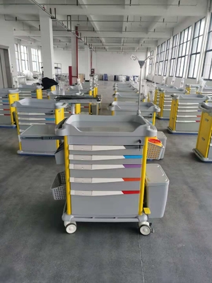 Dört Tekerlekli Hastane Tıbbi Beyaz ABS Ambulans Arabası