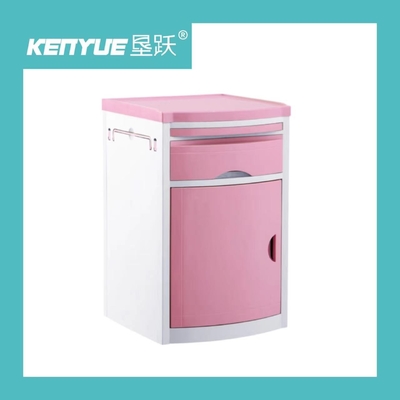Hastane yatağı için ayrılmış pembe 143X130mm hasta ABS başucu masası