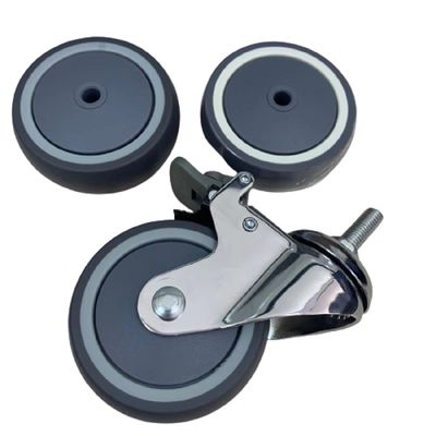 PU Mute Medical Orta Hizmet 4 İnç Kilitleme Kanepe Tekerleri Hastane Tekerleği