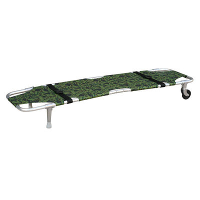 Tekerler ile Alüminyum Alaşım 160Kgs Armygreen Kurtarma Katlanır Sedye