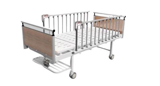 Lüks Tekerlekler Alüminyum Yan Raylar 490mm 2 Krank Manuel Hemşirelik Yatakları
