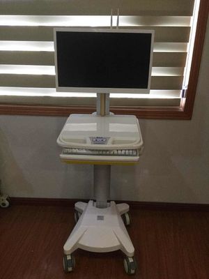 Entegre Bilgisayar İş İstasyonu Arabası ABS Ayarlanabilir Profil Sessiz Tekerlek